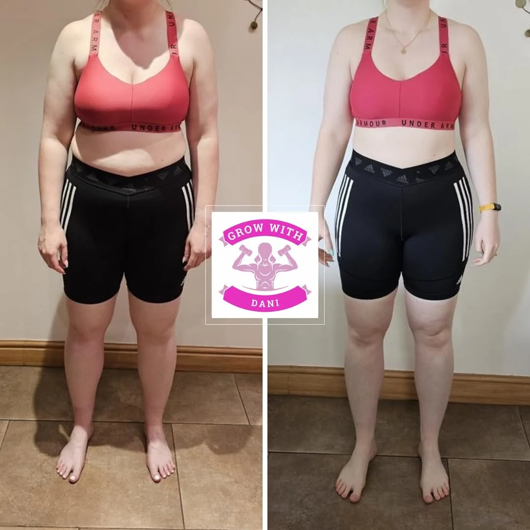 Client before and after front-view progress comparison